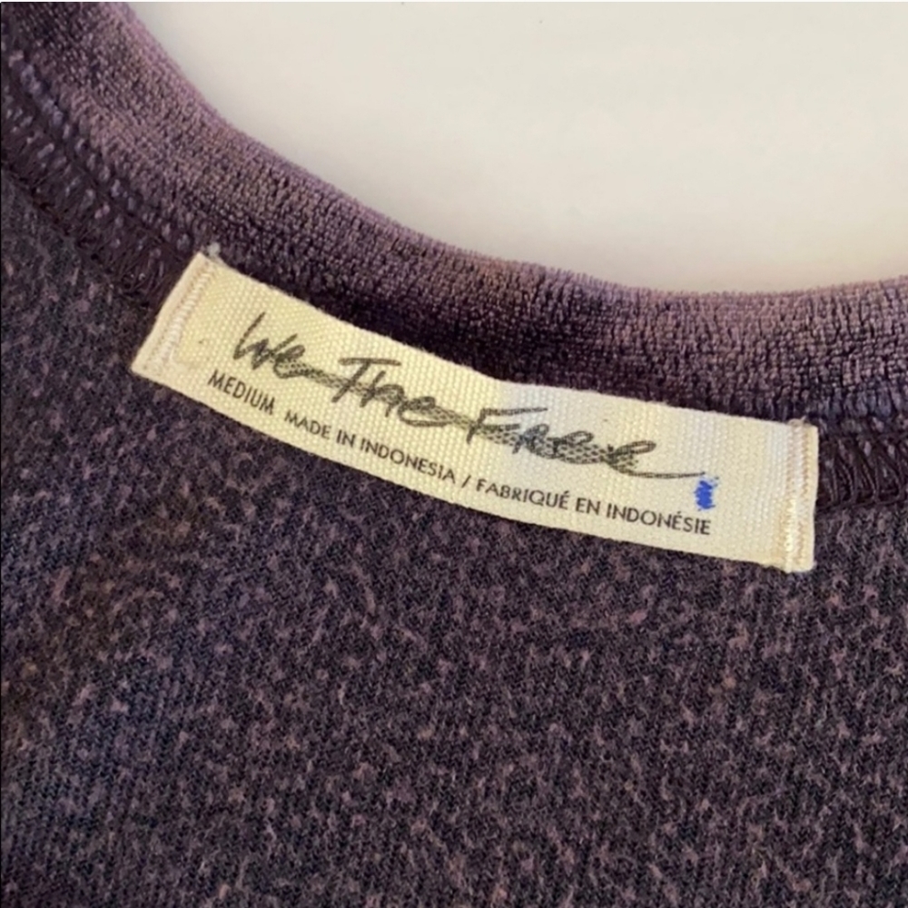 Free People We the Free Valerie Purple Velour Tee - Picture 4 of 5